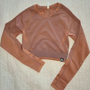 ATHLETA Rust Long Sleeve Athletic Top